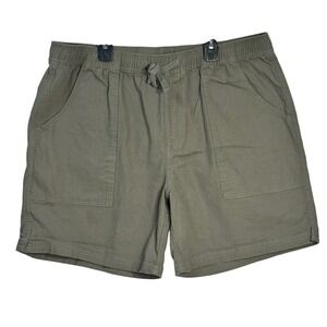 Katin Womens Shorts Olive Green Elastic Waist Drawstring XL Utility Trail Travel